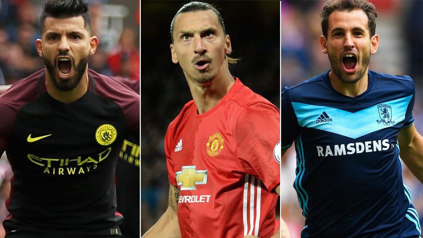 Sergio Aguero, Zlatan Ibrahimovic and Christhian Stuani