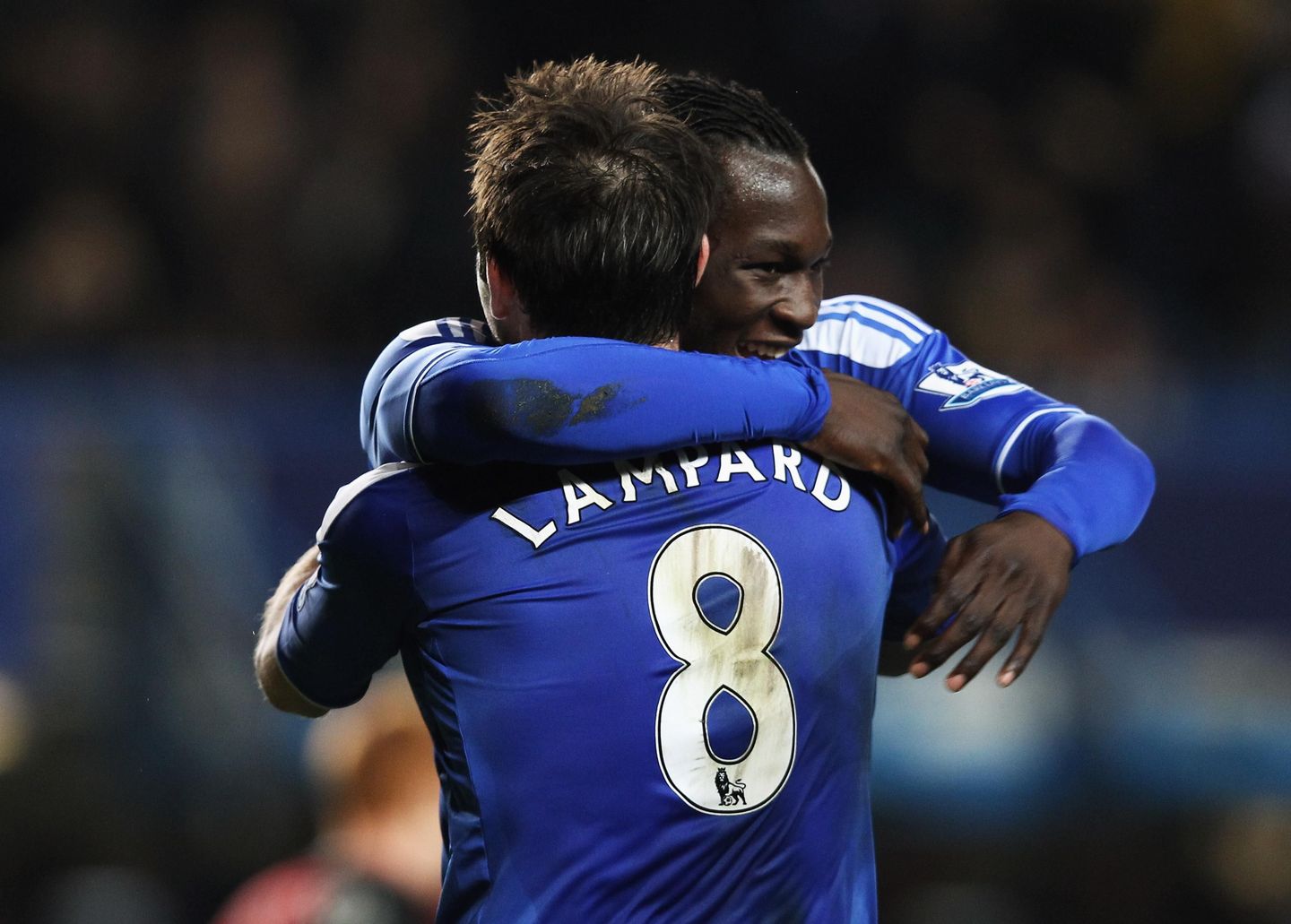 Frank Lampard and Romelu Lukaku celebrate