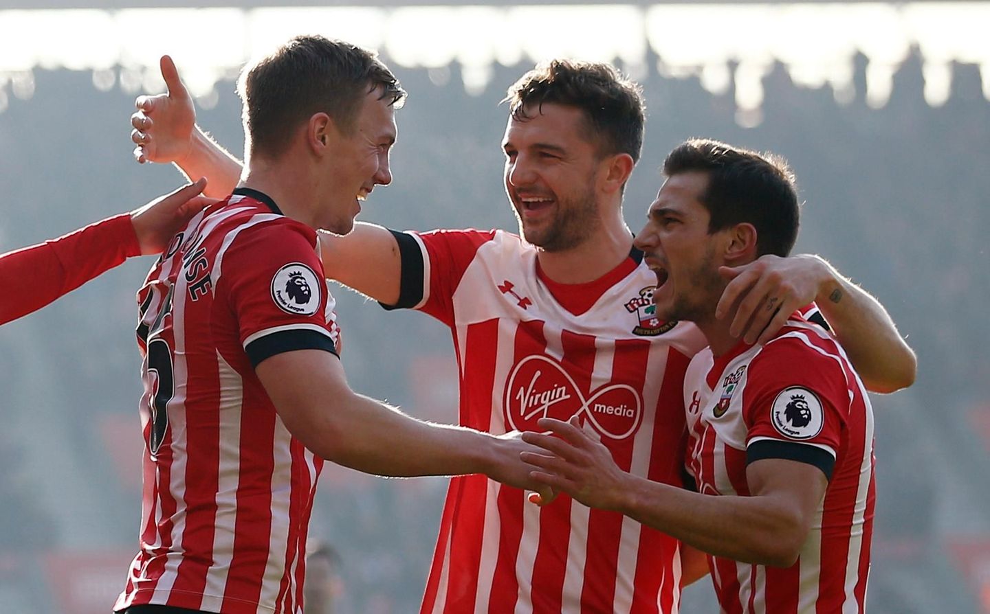 Southampton's James Ward-Prowse, Jay Rodriguez and Cedric Soares