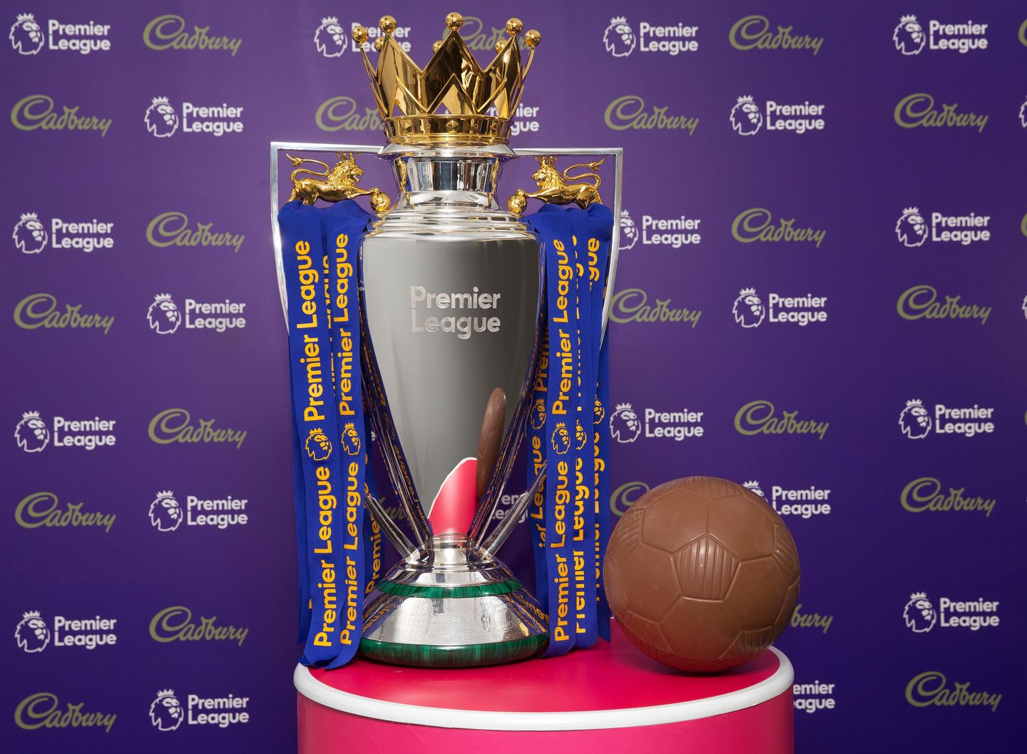Premier League Trophy and Cadbury ball