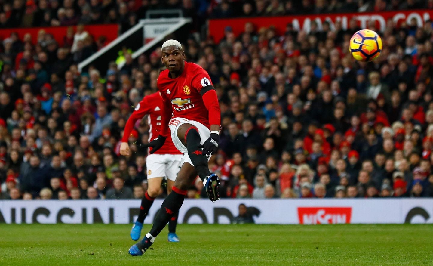 Manchester United's Paul Pogba shoots at goal