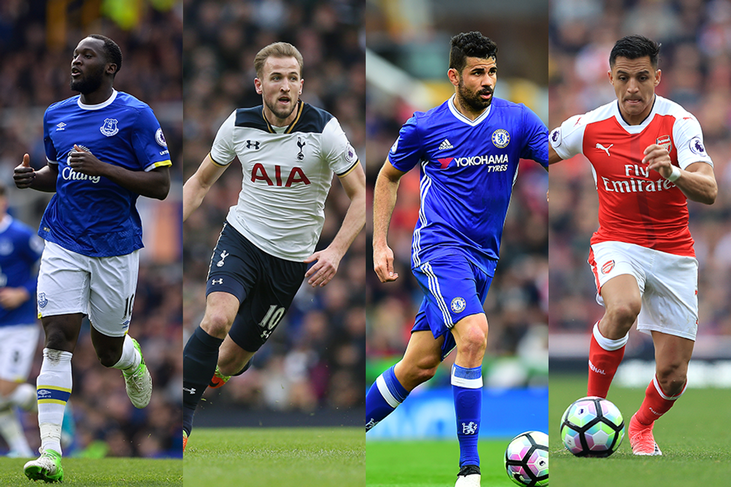 Romelu Lukaku, Harry Kane, Diego Costa, Alexis Sanchez