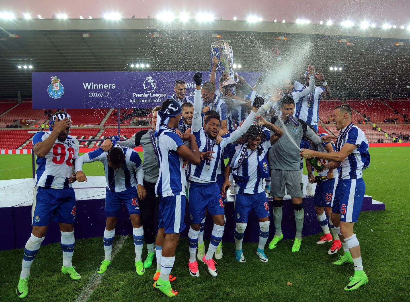 Porto celebrate winning the Premier League International Cup