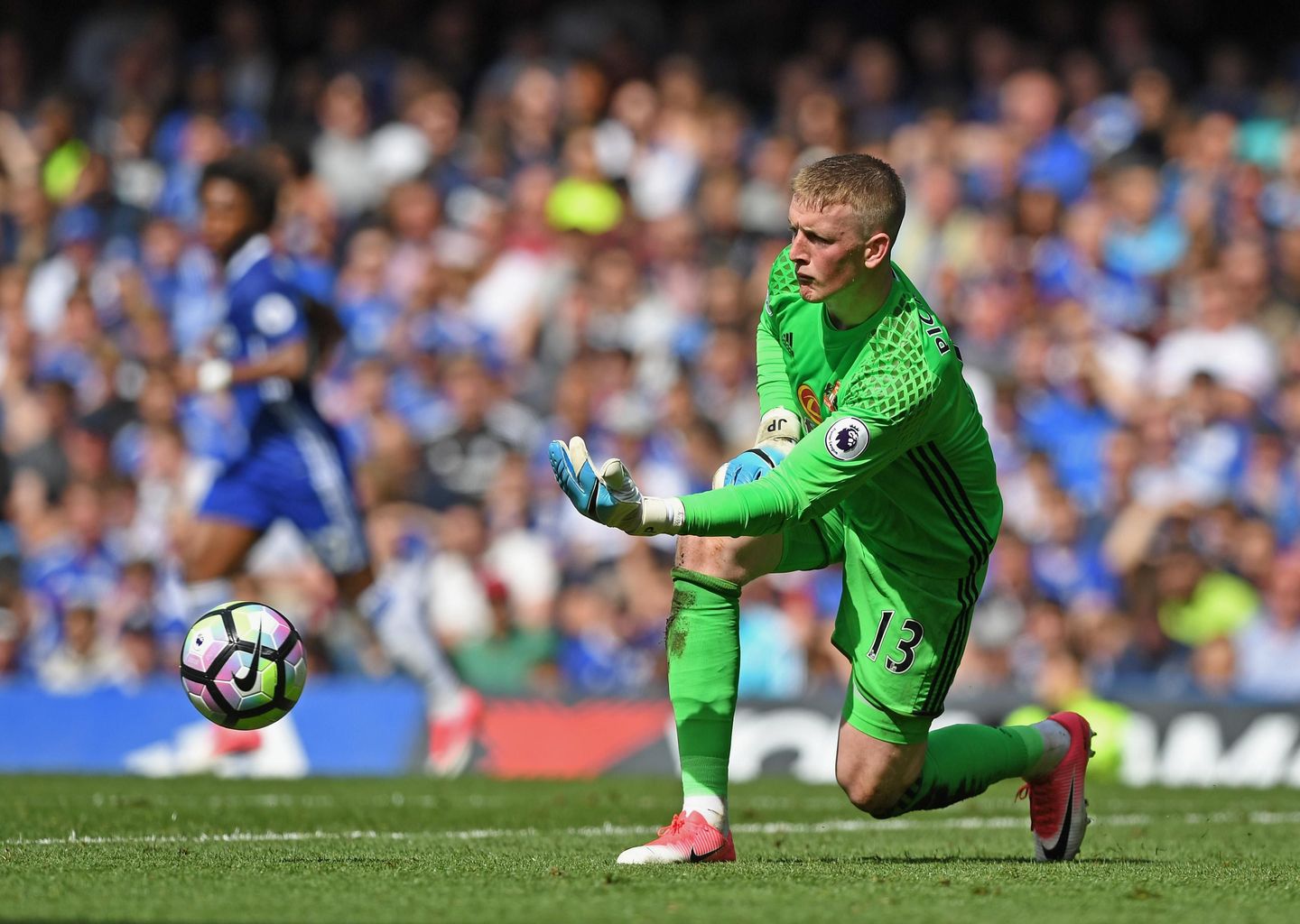 Jordan Pickford, of Everton, playing for Sunderland
