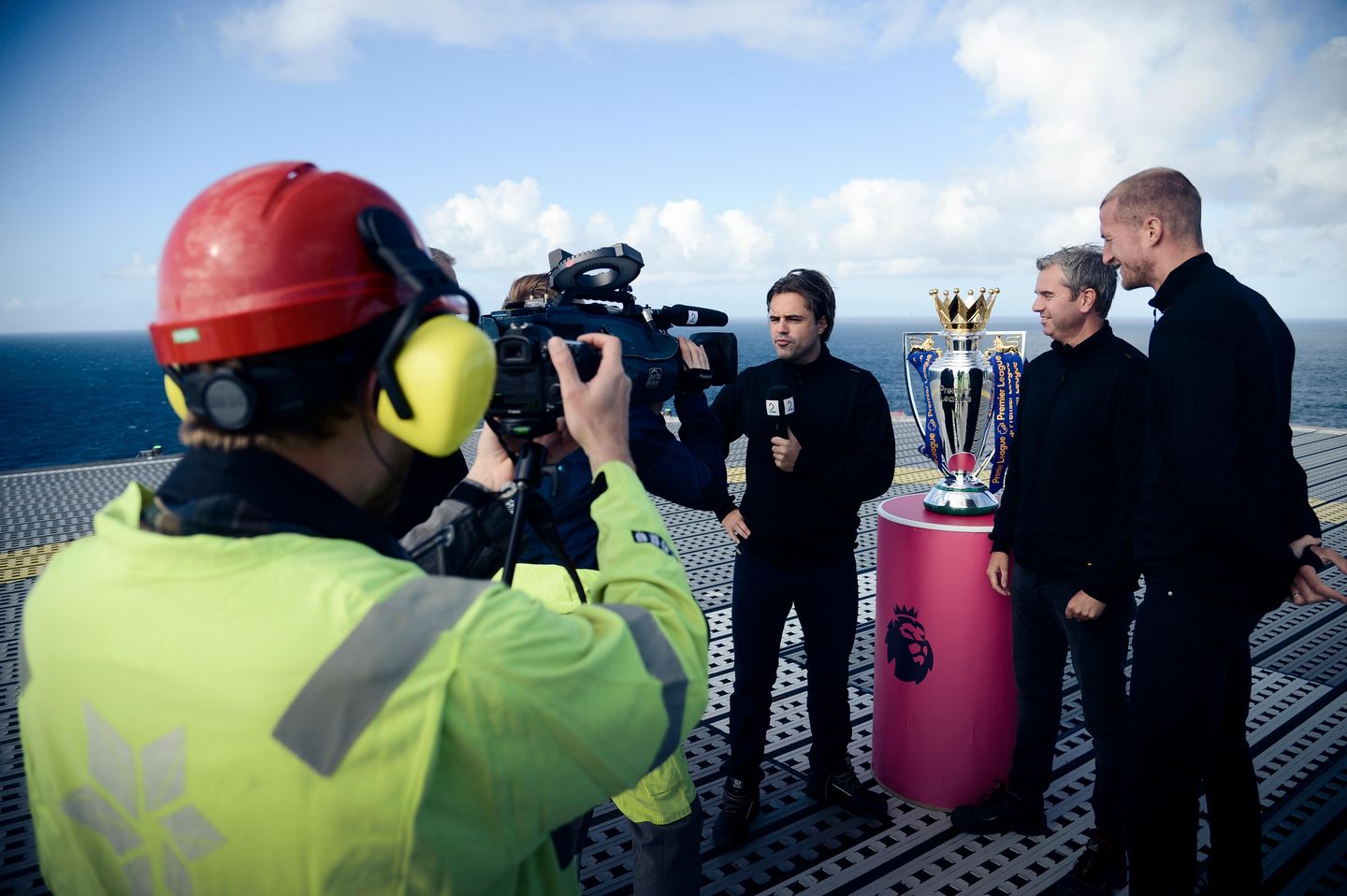 TV2 Norway produced a live broadcast of Liverpool versus Hull City from a gas rig in the North Sea