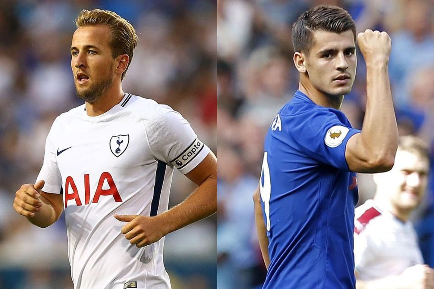 Harry Kane, of Spurs, and Chelsea's Alvaro Morata