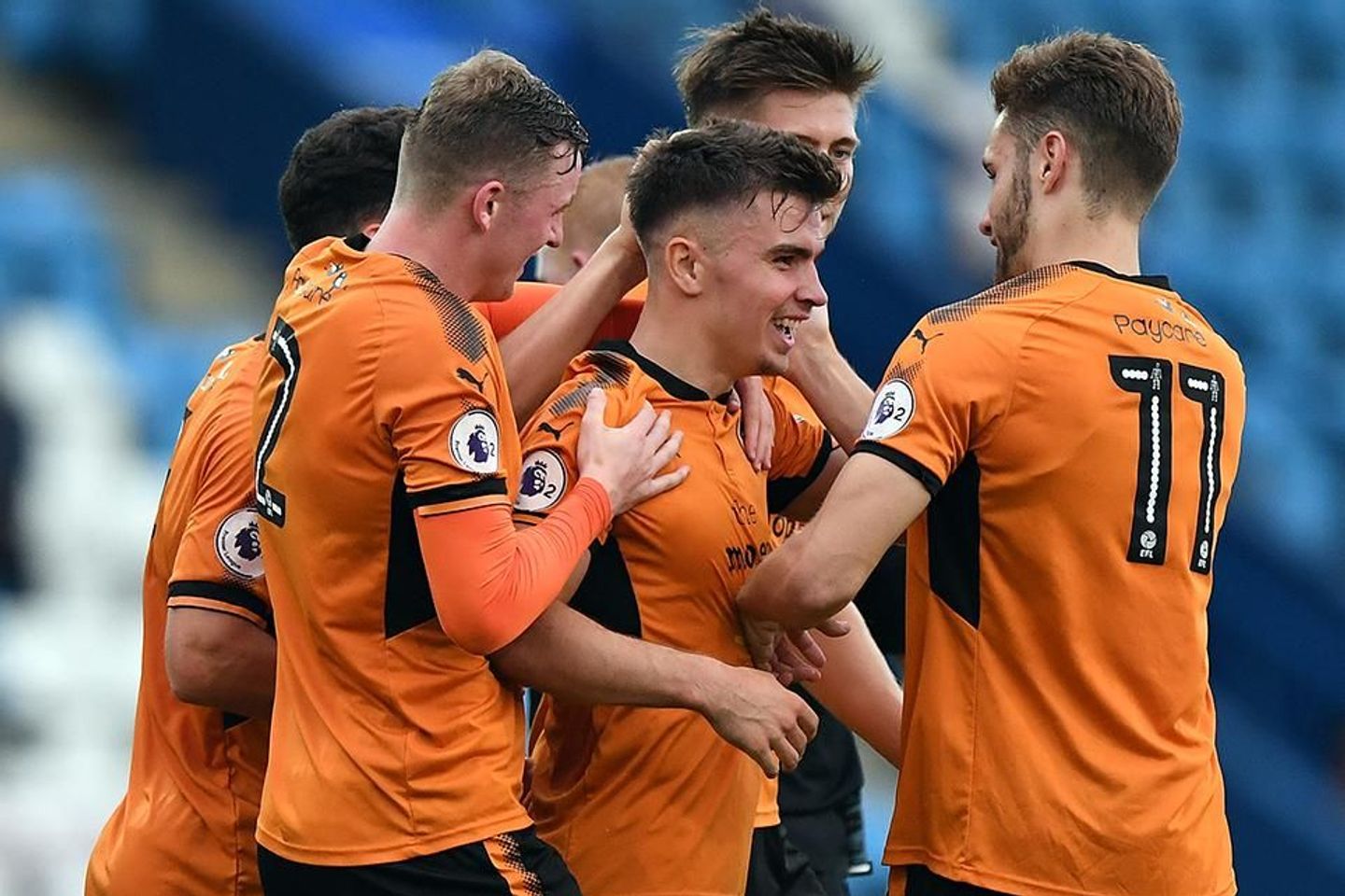 Wolves celebrate scoring against Southampton, PL2