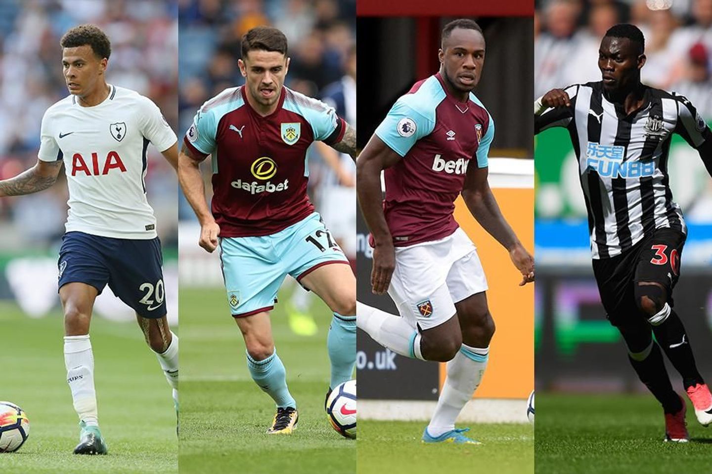 Image showing Dele Alli, Robbie Brady, Michail Antonio and Christian Atsu