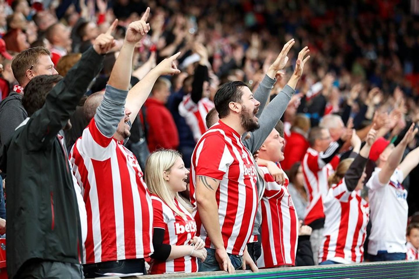 Stoke City fans celebrating