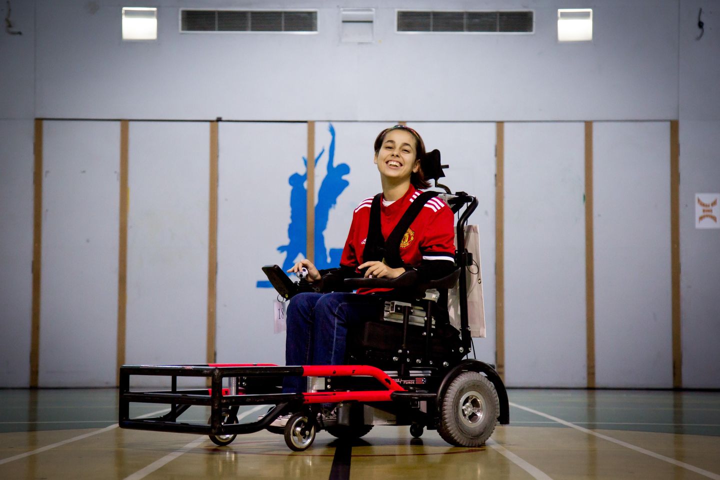Manchester United powerchair footballer Hannah
