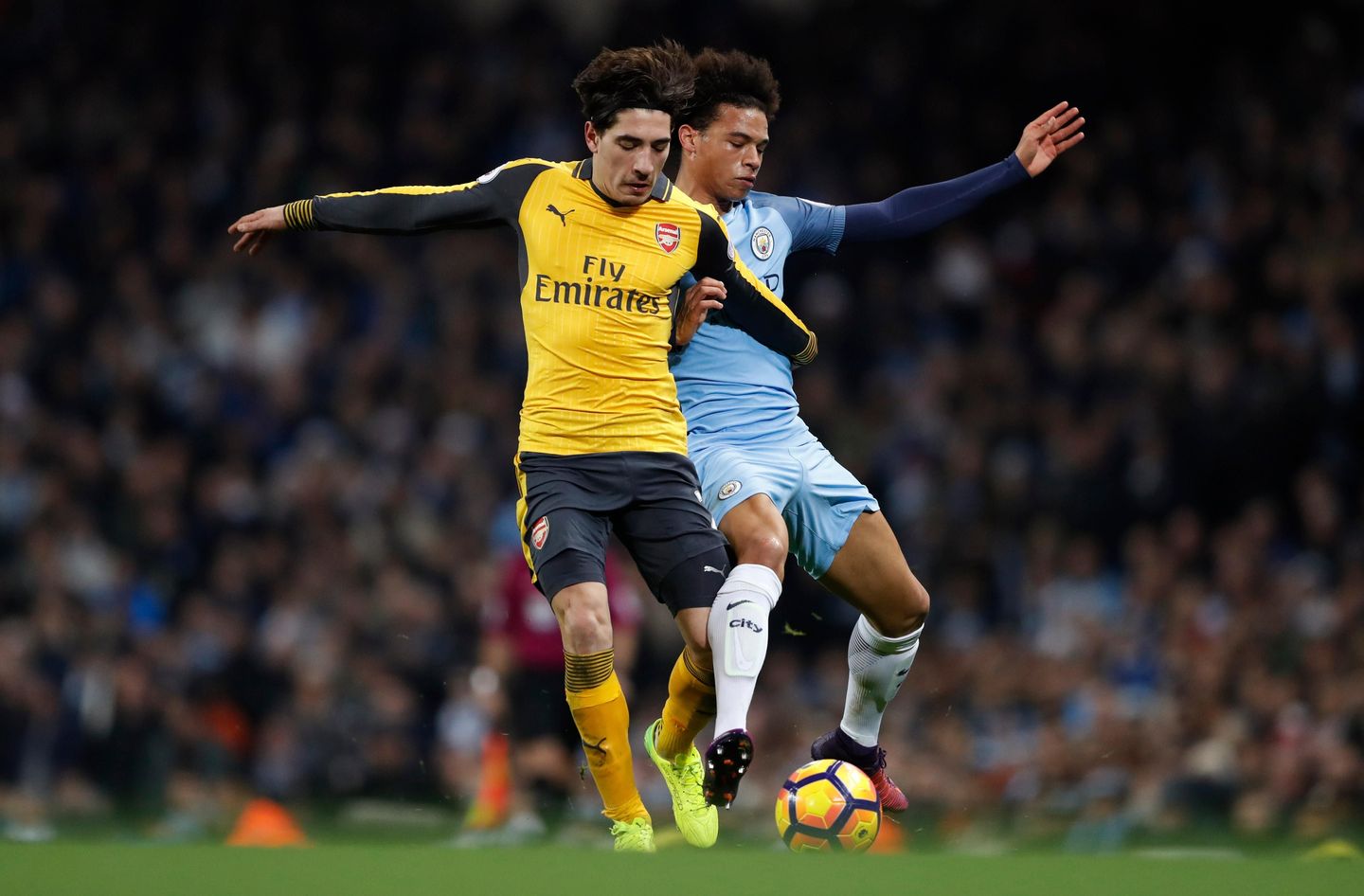 Bellerin and Sane, Arsenal, Man City