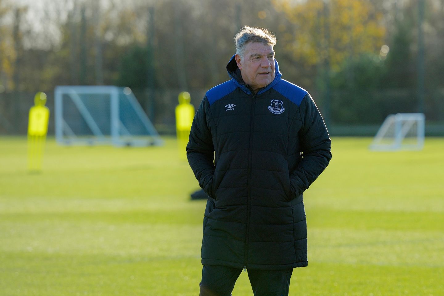 Sam Allardyce in Everton training