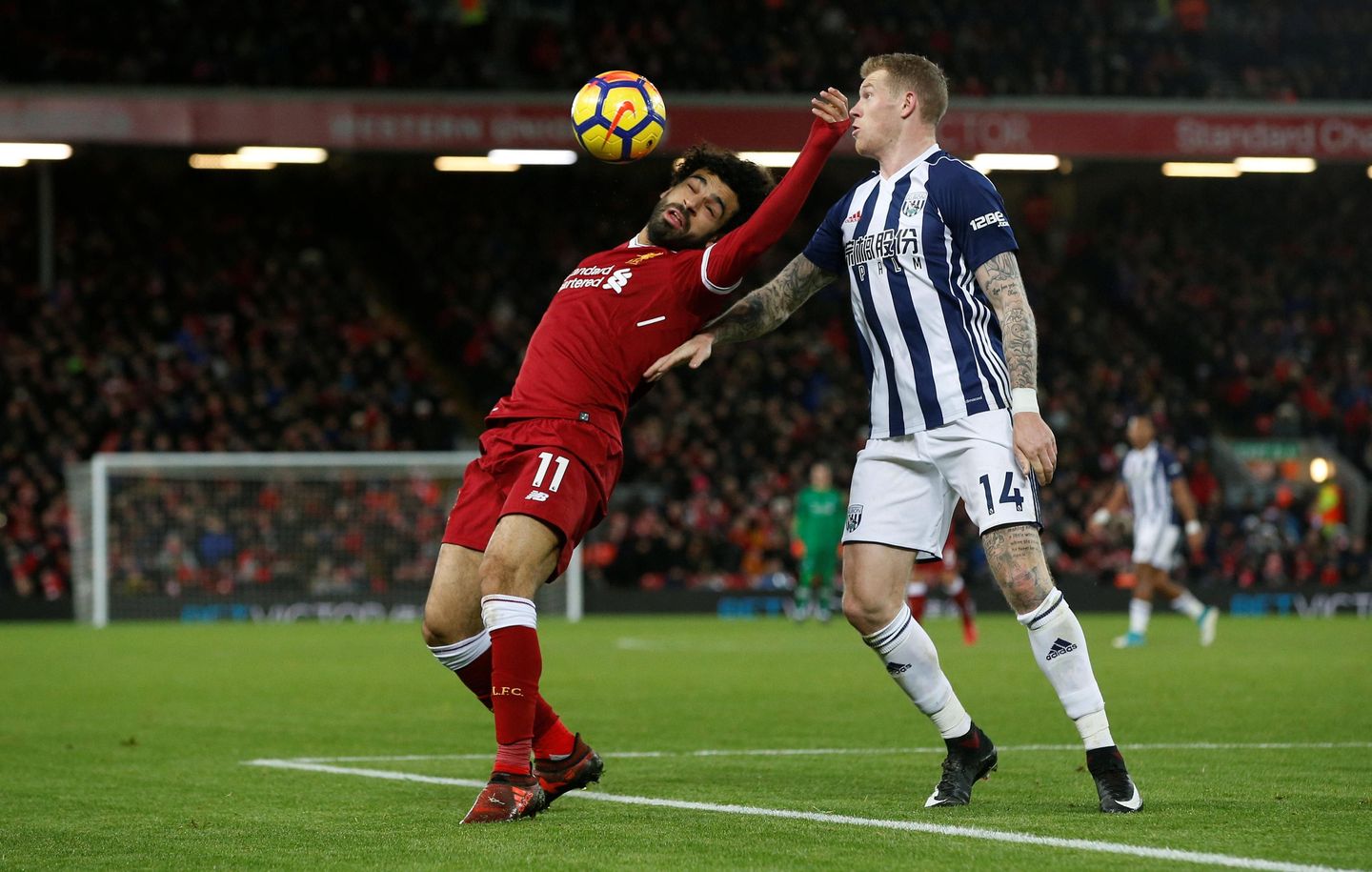 Mohamed Salah and James McClean - Liverpool vs West Bromwich Albion