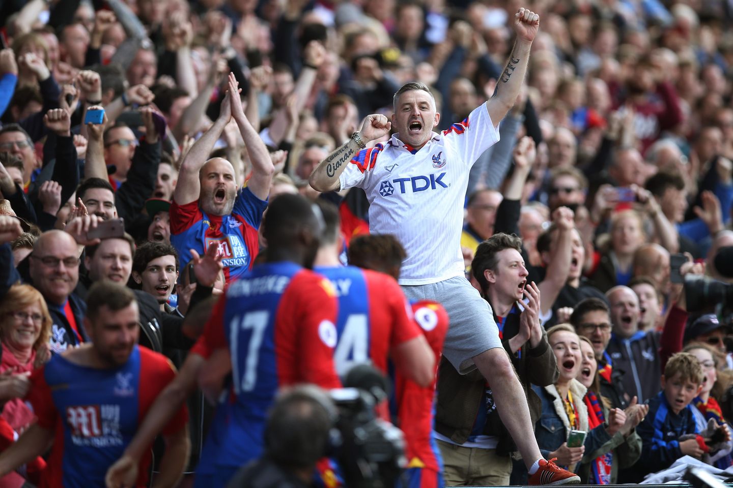 Crystal Palace fan celebrates