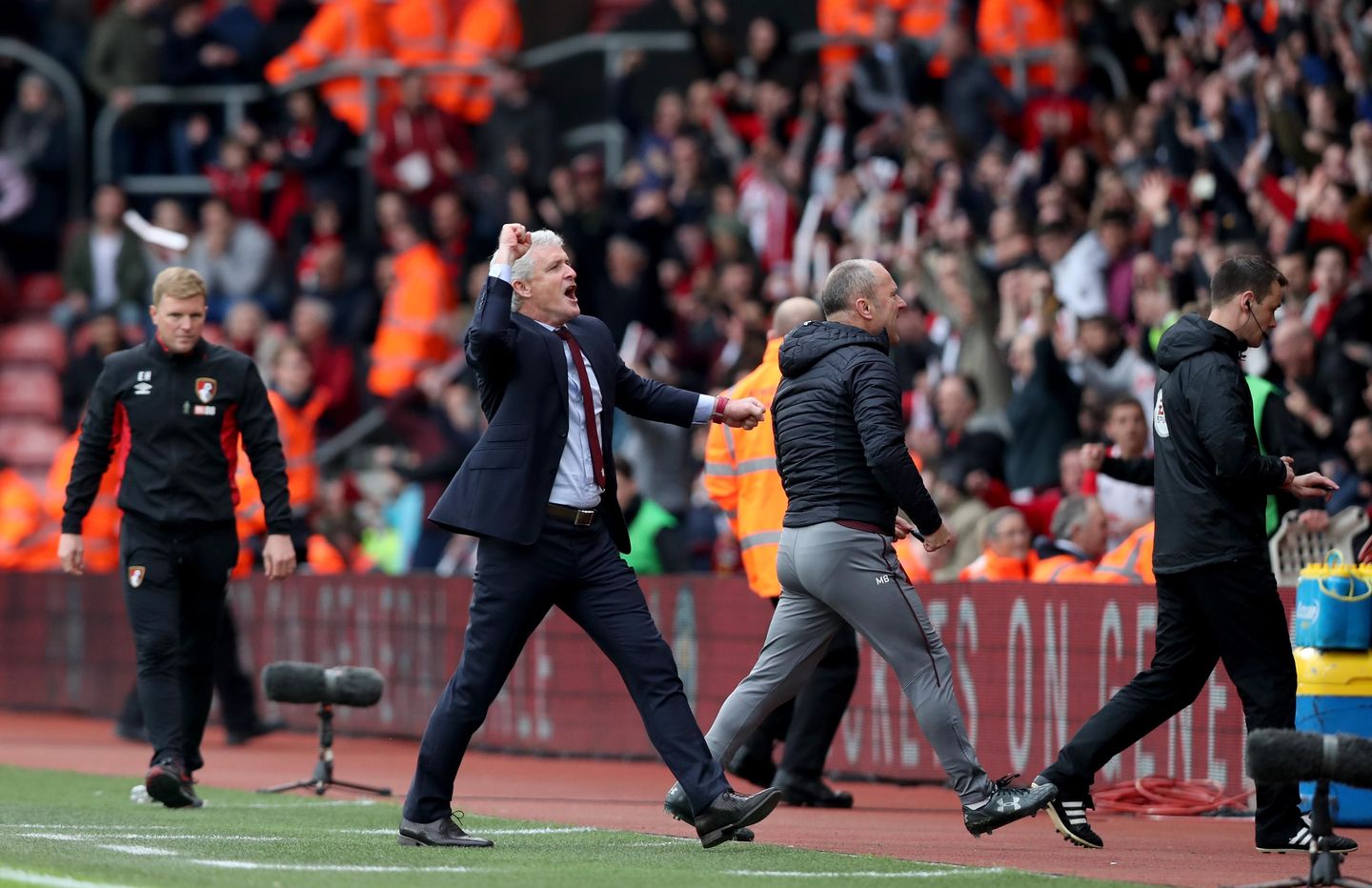 Mark Hughes celebrates