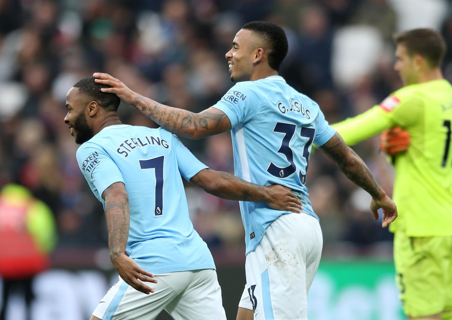 Raheem Sterling and Gabriel Jesus, Man City