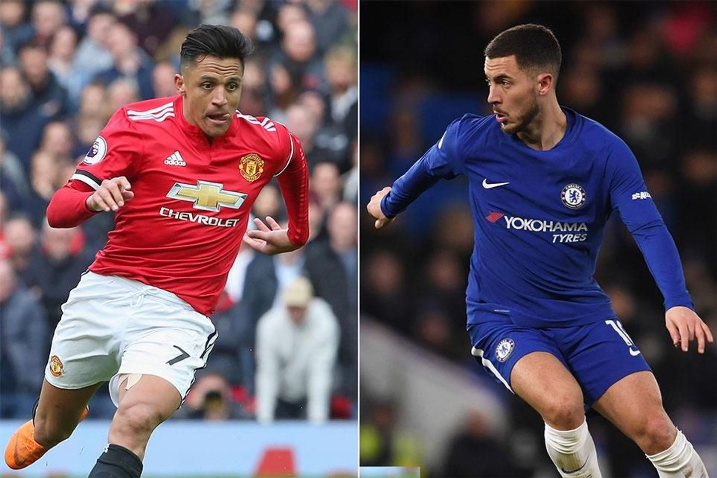 Alexis Sanchez, Man Utd, and Chelsea's Eden Hazard