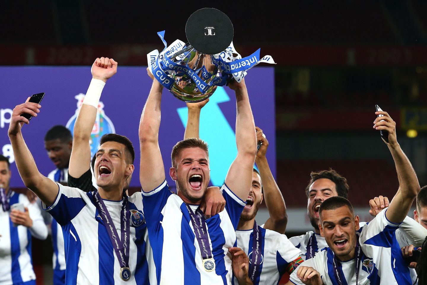 Porto celebrate winning Premier League International Cup