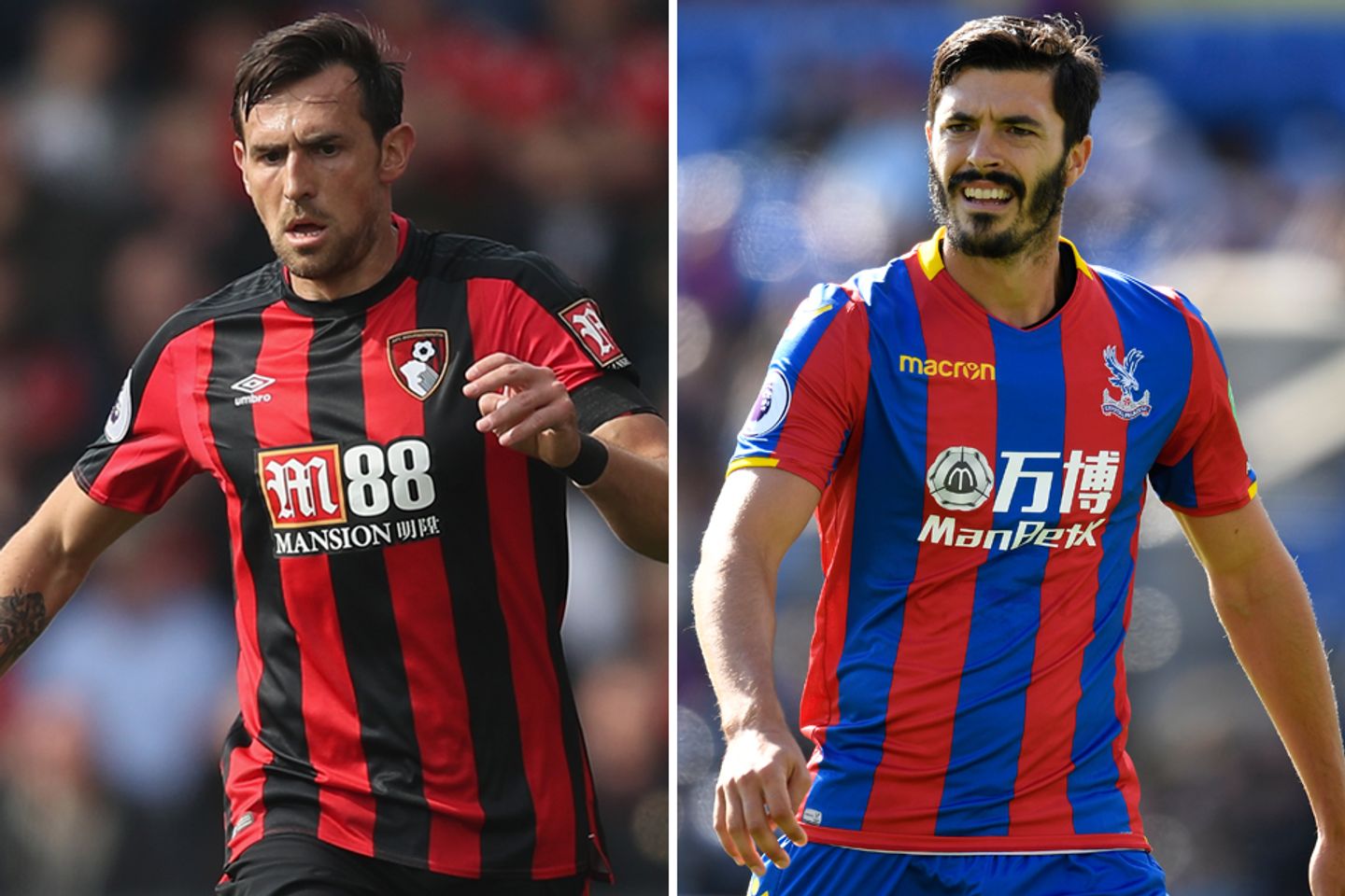 Charlie Daniels, AFC Bournemouth, and James Tomkins, Crystal Palace
