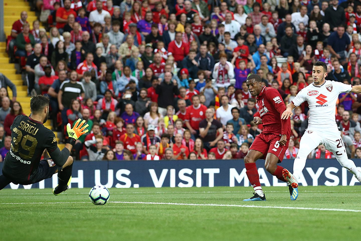 Georginio Wijnaldum scores for Liverpool against Torino