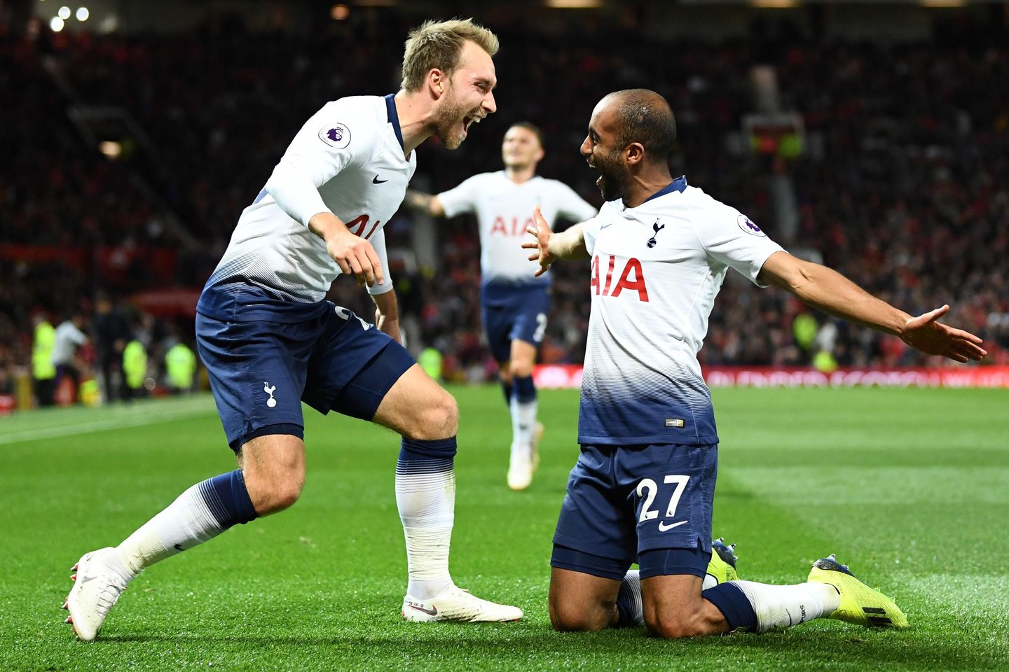 Christian Eriksen and Lucas Moura