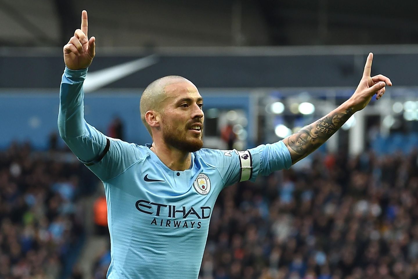 David Silva, Man City celebrates