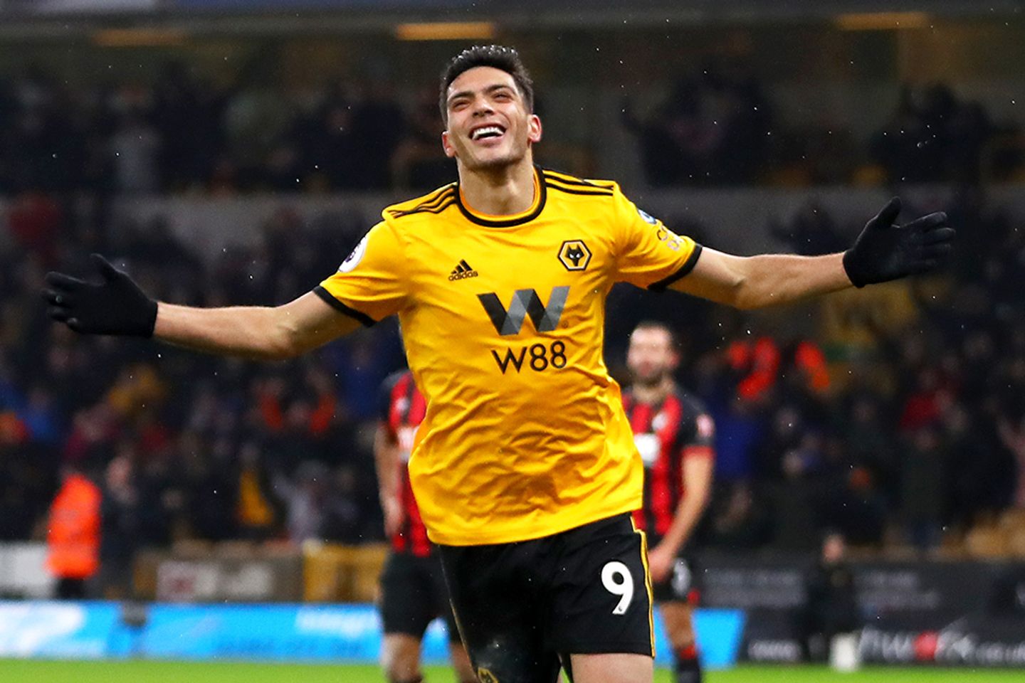 Raul Jimenez celebrates scoring against AFC Bournemouth