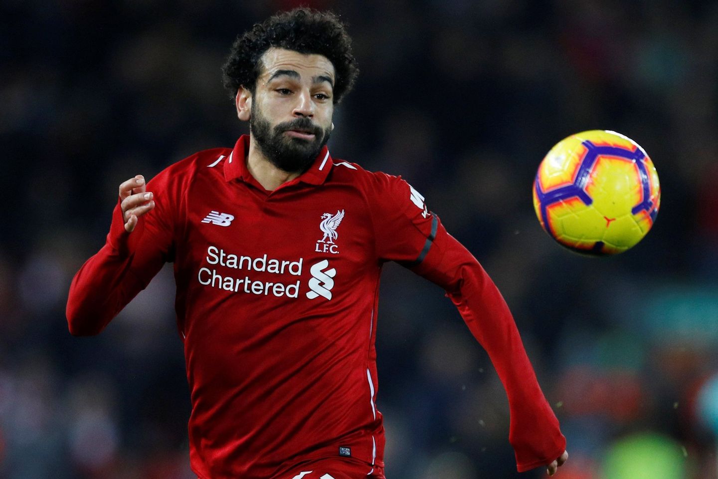 Mohamed Salah chasing ball