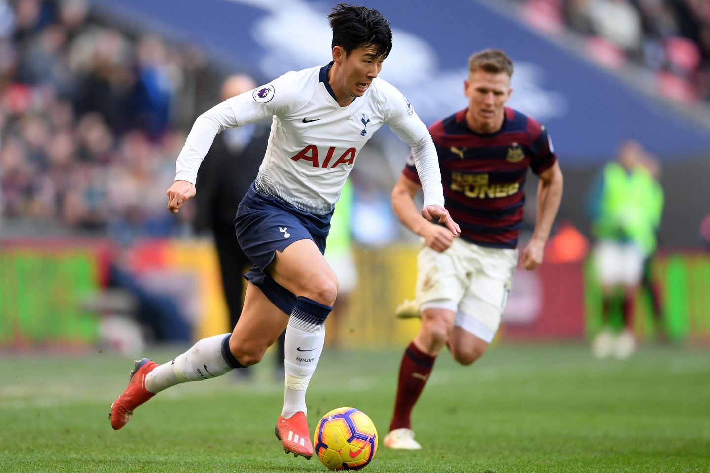 Son Heung-min run v Newcastle
