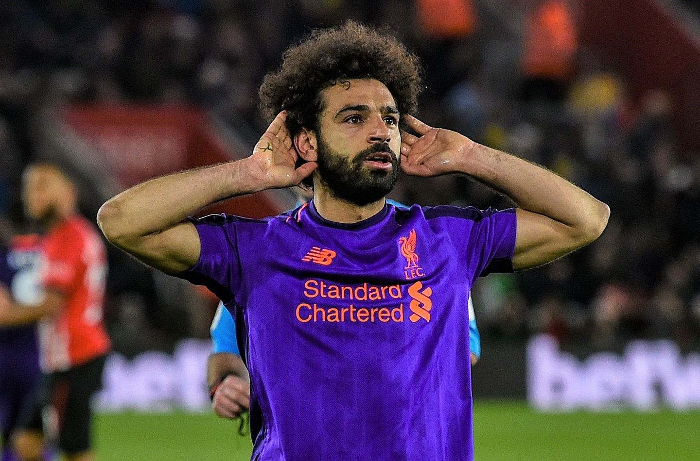 Mohamed Salah celebrates