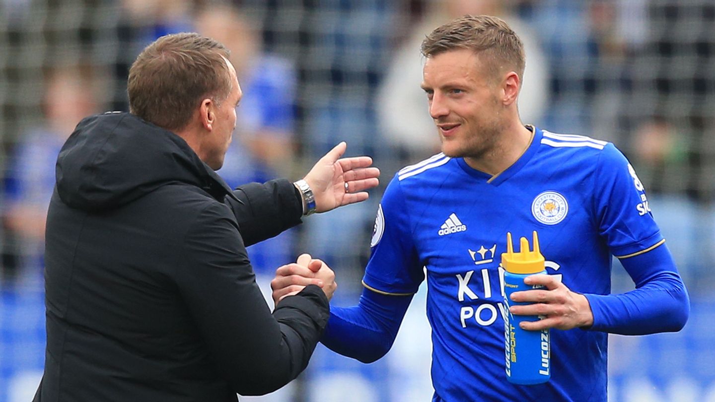 Brendan Rodgers and Jamie Vardy, Leicester City