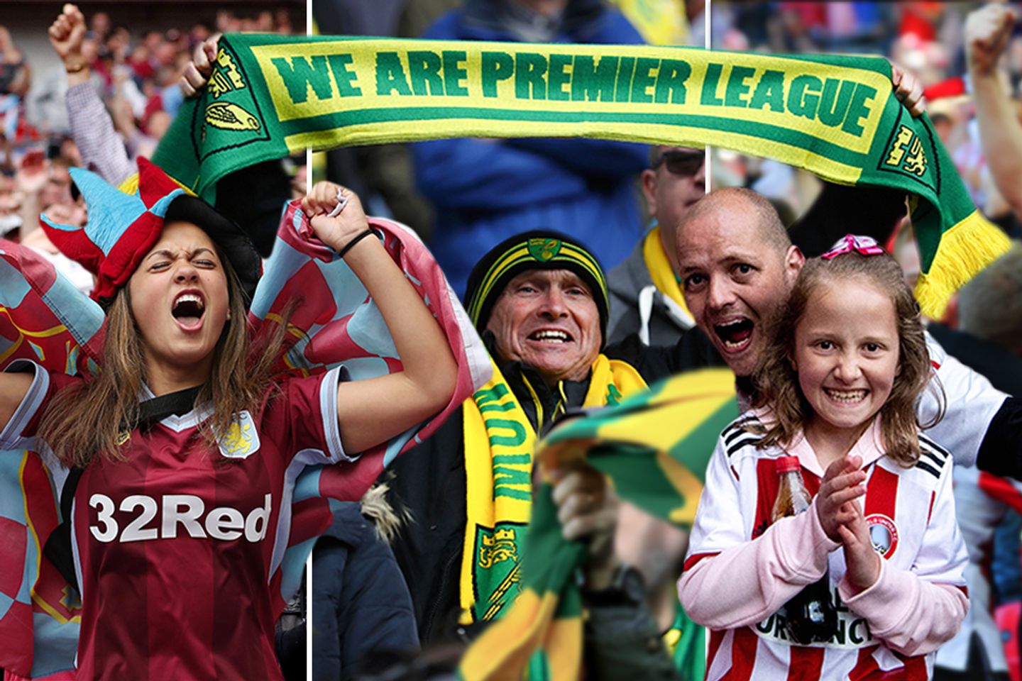 Fans of Aston Villa, Norwich and Sheffield Utd