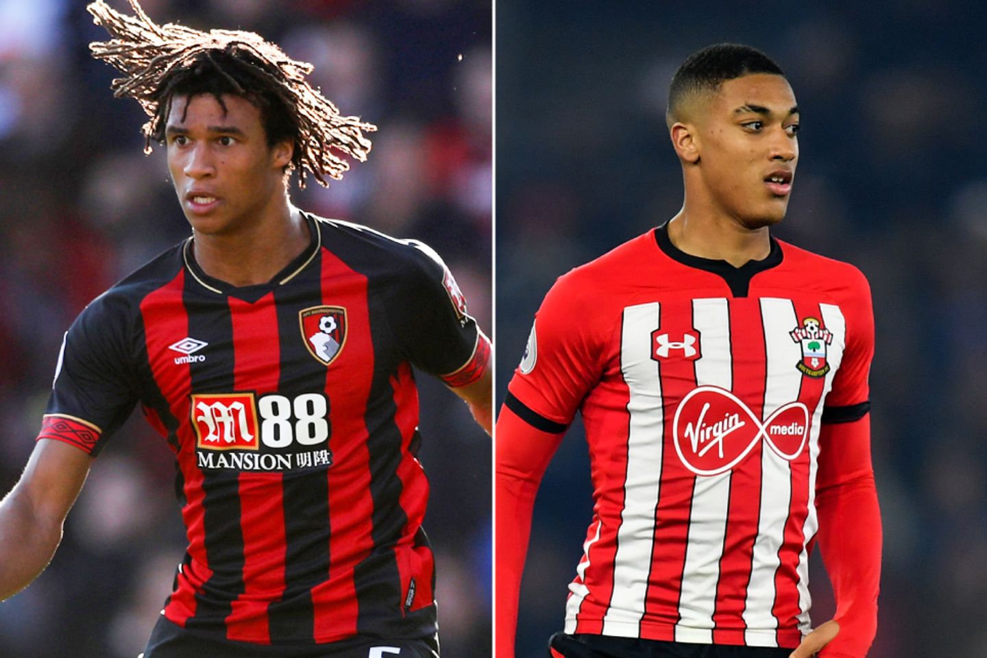 Nathan Ake of AFC Bournemouth and Yan Valery of Southampton