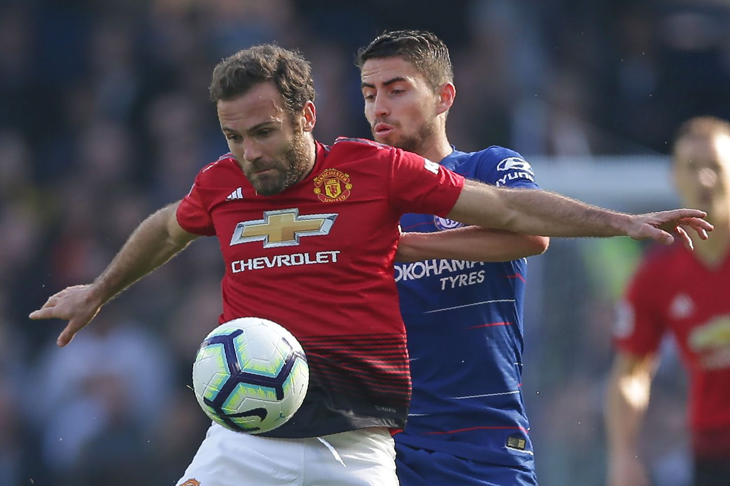 Juan Mata, of Man Utd, and Chelsea's Jorginho