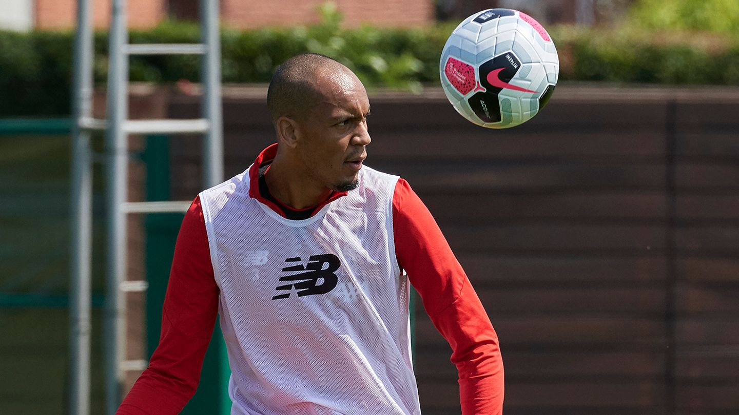 Fabinho trains with the Nike ball