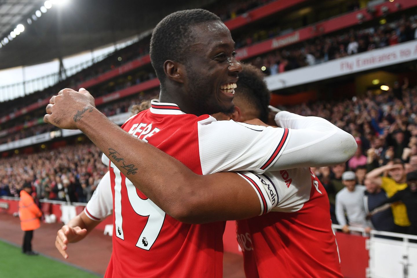 Nicolas Pepe and Pierre-Emerick Aubameyang, Arsenal