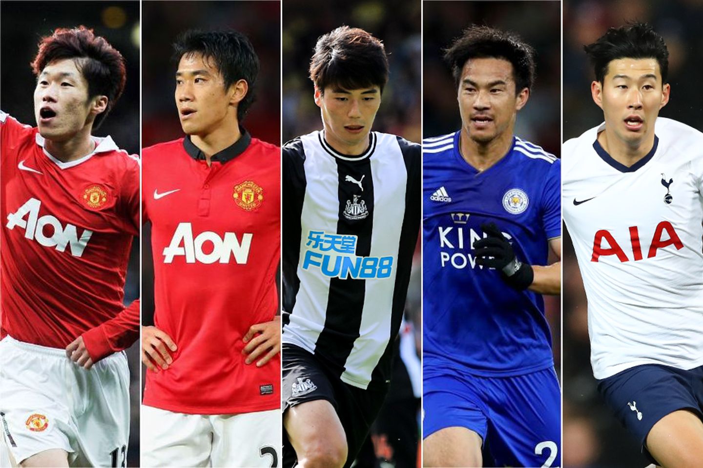 Park Ji-sung, Shinji Kagawa, Ki Sung-yeung, Shinji Okazaki, Son Heung-min