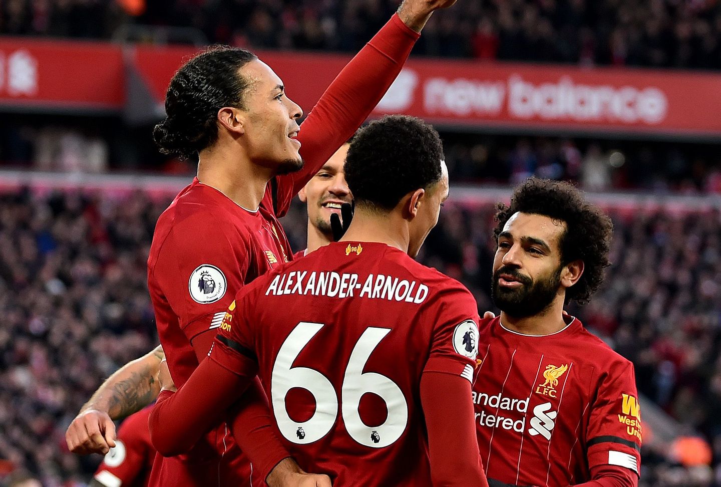 Liverpool players celebrate