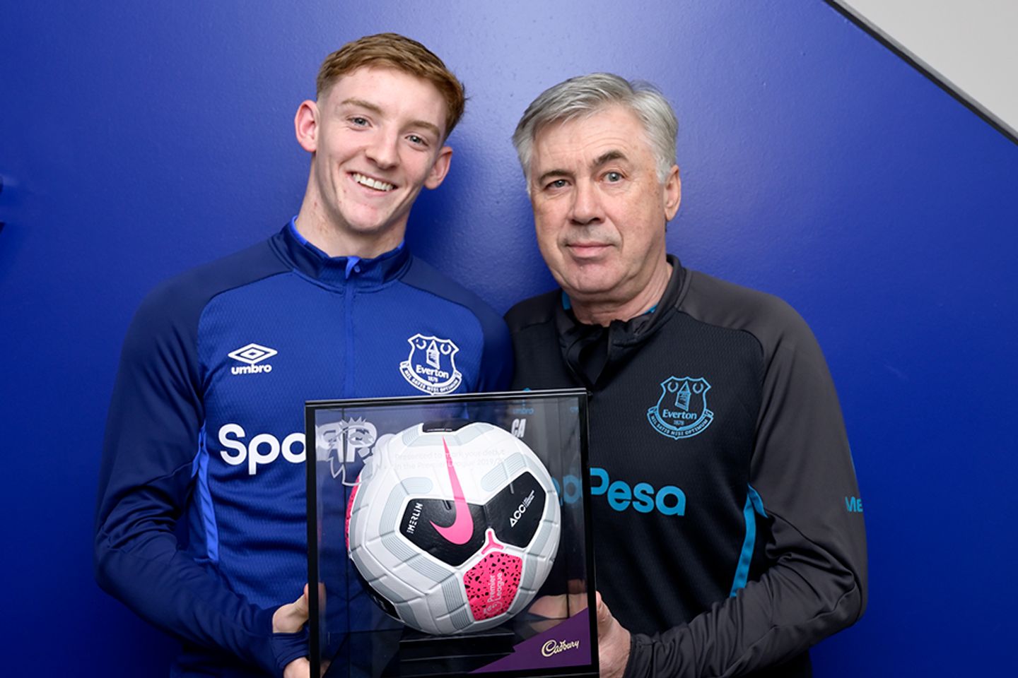 Anthony Gordon receives his Premier League Debut Ball