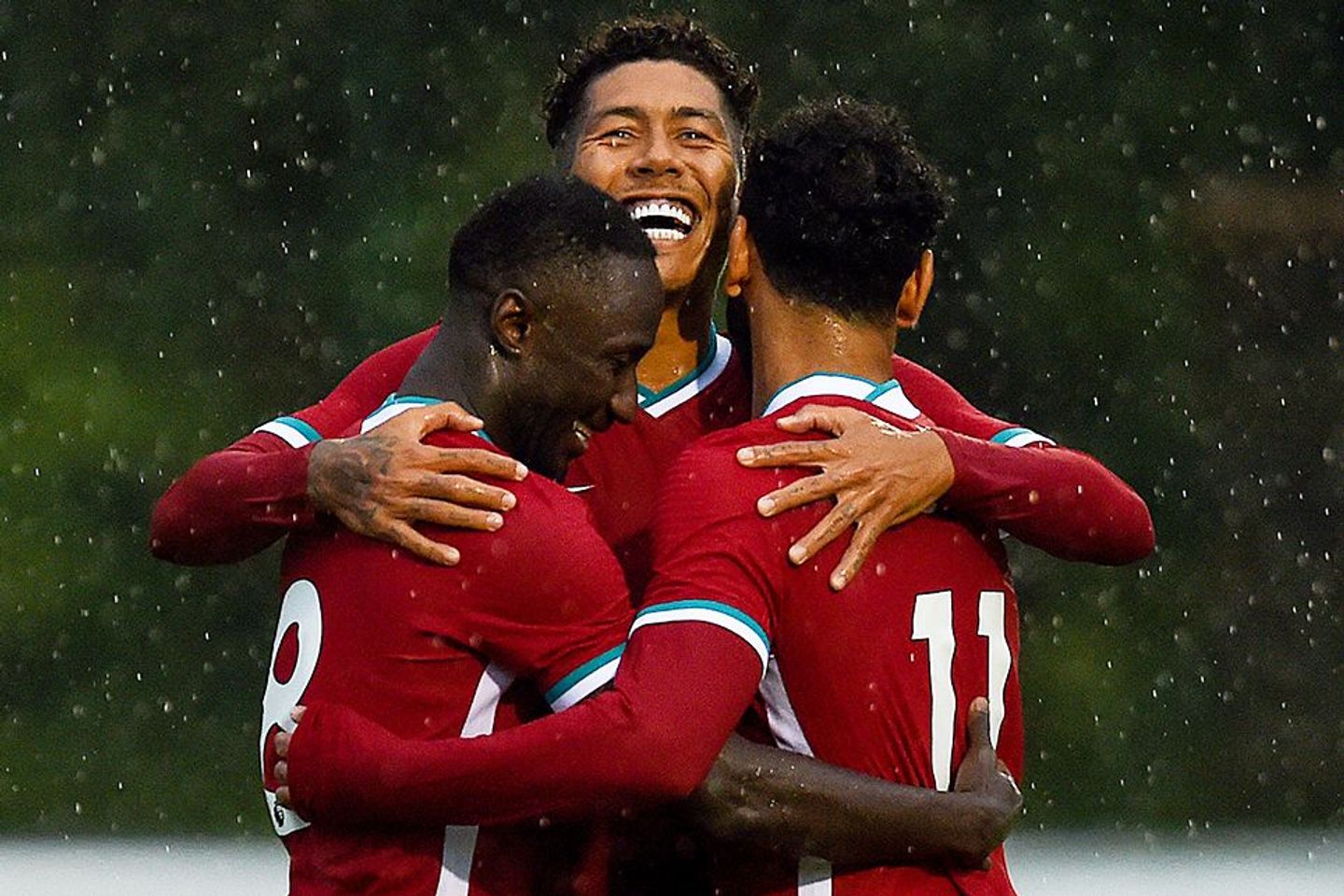 Roberto Firmino, Naby Keita and Mohamed Salah, Liverpool