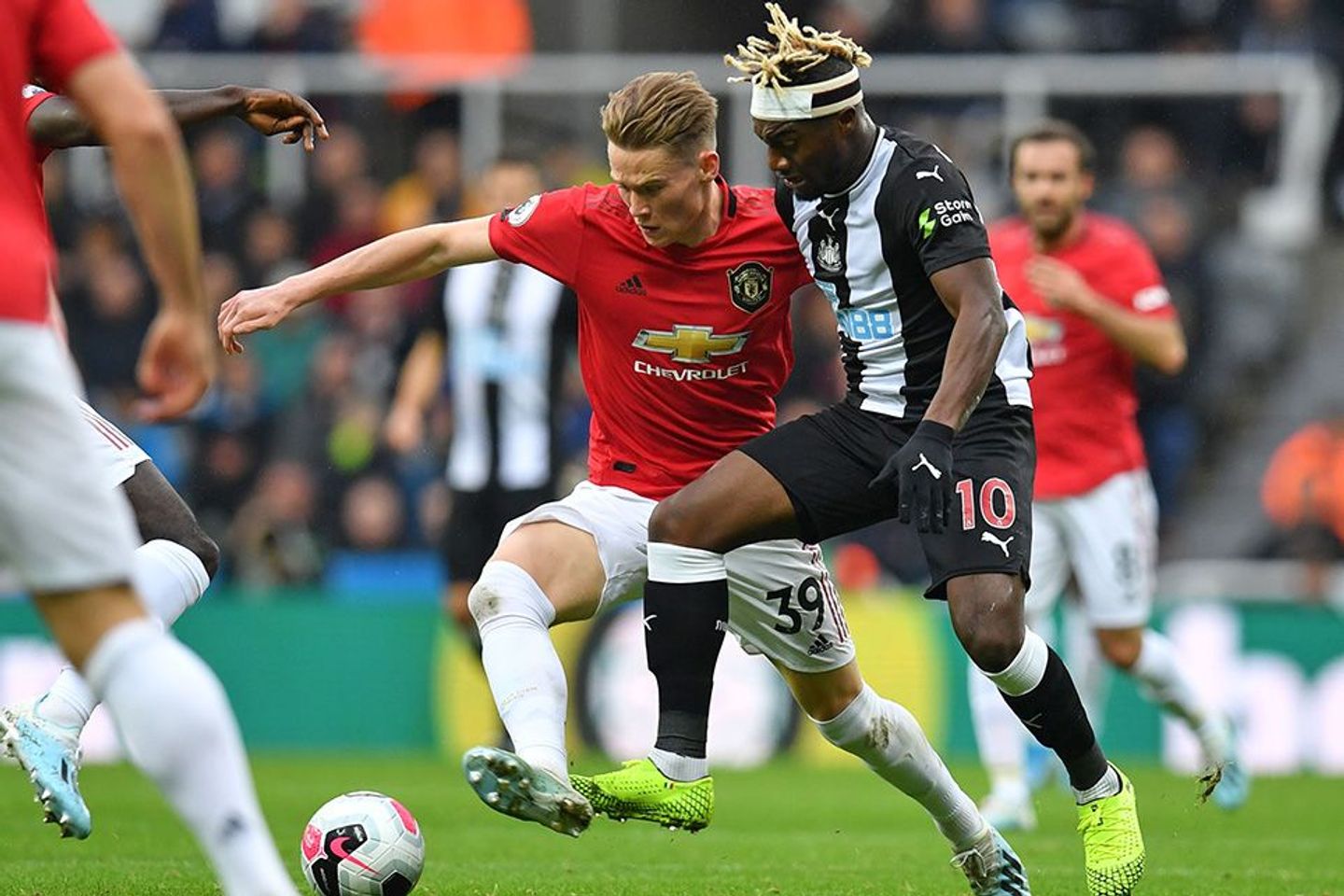 Scott McTominay, Man Utd, and Allan Saint Maximin, Newcastle