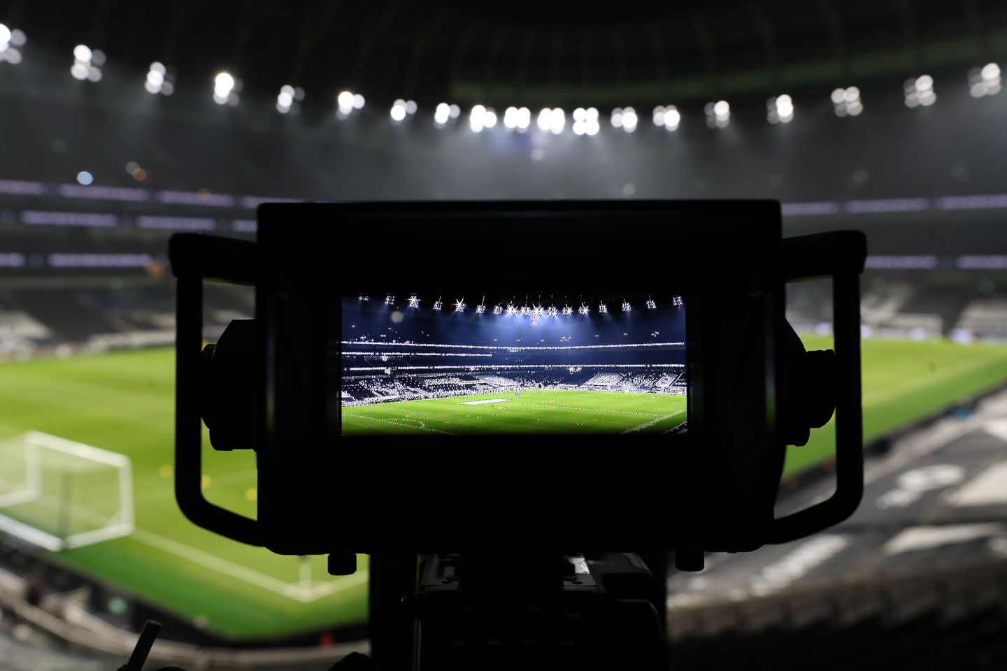 Broadcast camera at Spurs' Tottenham Hotspur Stadium