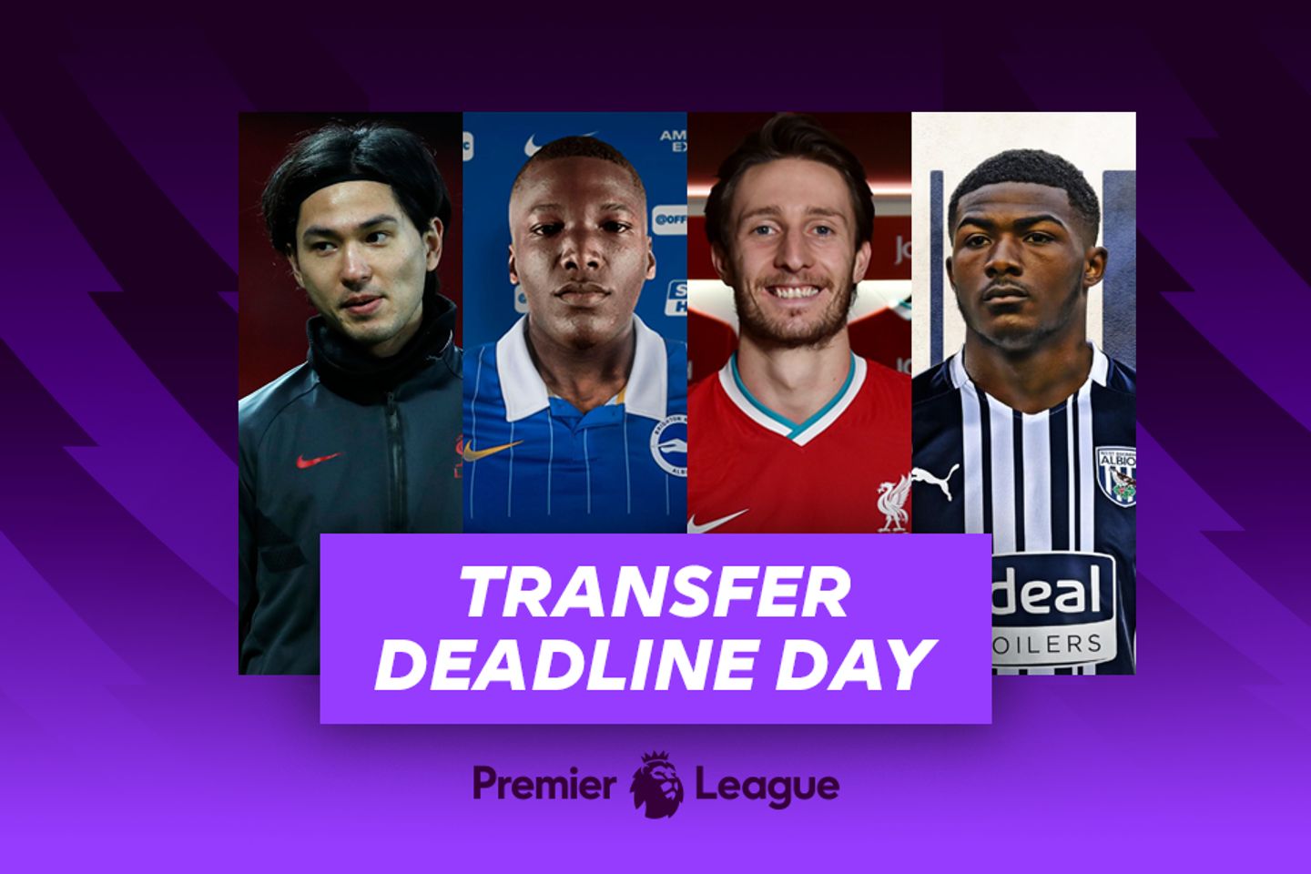 PL Transfer Deadline Day composite Minamino, Caiceido, Davies, Maitland-Niles