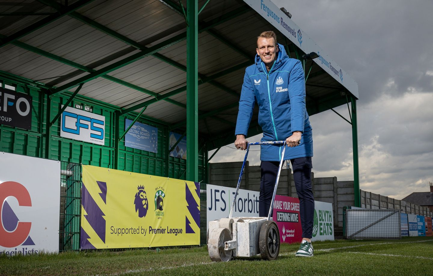 Newcastle United player Dan Burn returns to non-league Blyth Spartans, supported by the Premier League