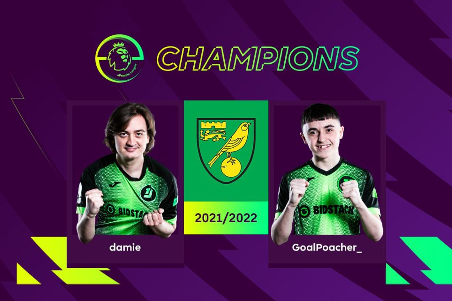 ePL Norwich champions graphic