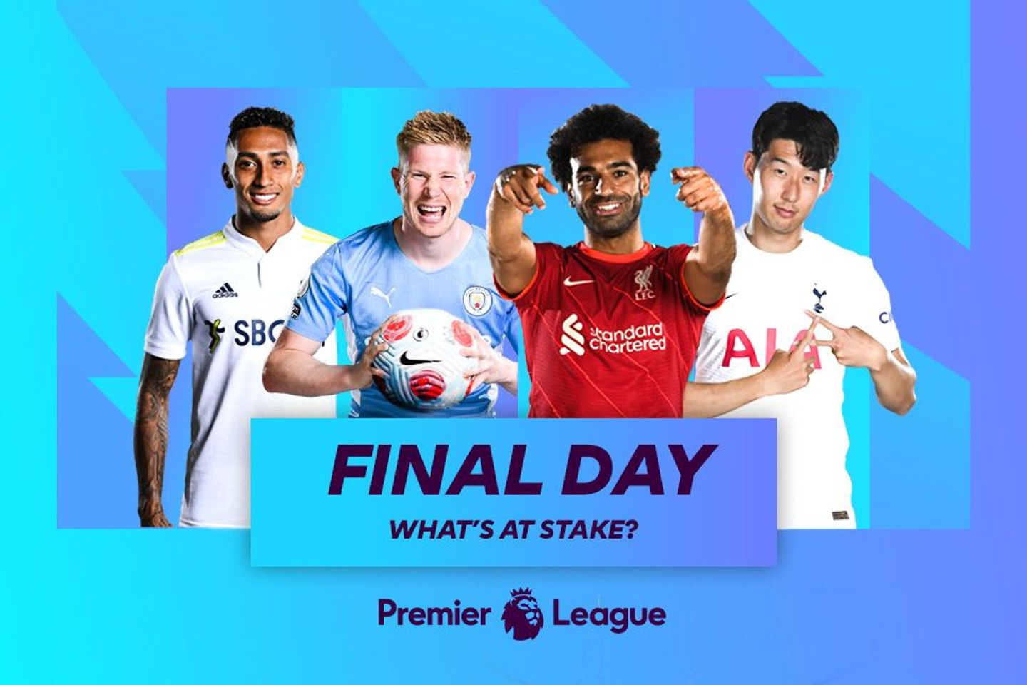 Final Day image ft Raphinha, De Bruyne, Salah and Son