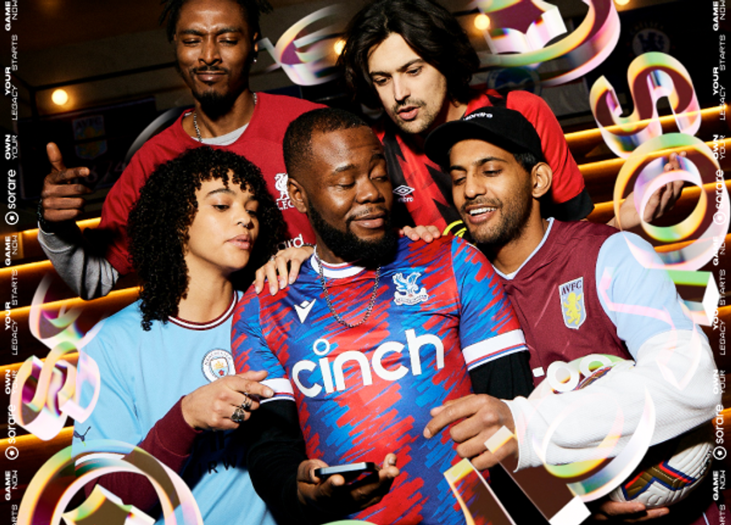 Image of fans playing Sorare fantasy football game