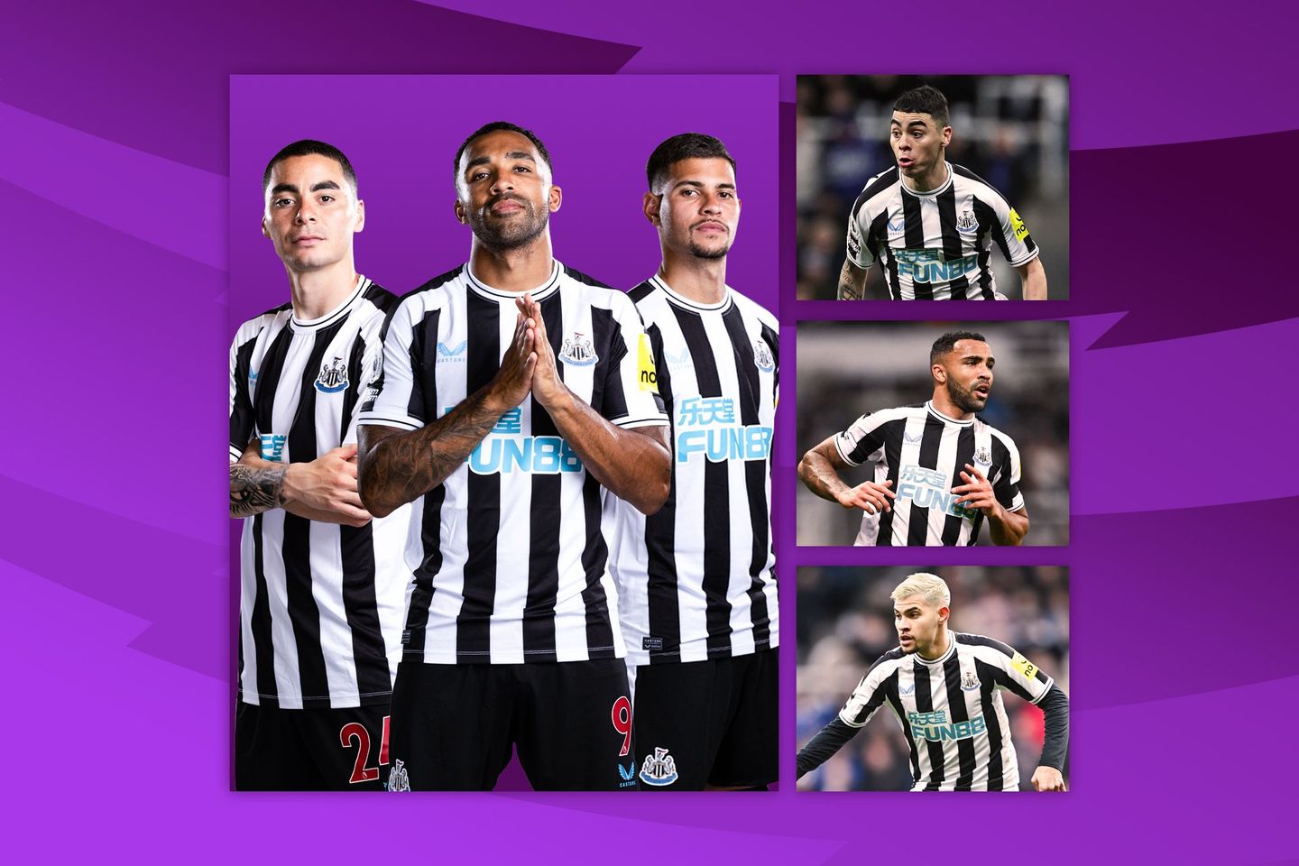 Newcastle Talking Tactics graphic showing Almiron, Wilson and Guimaraes