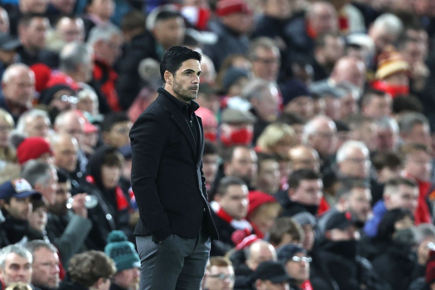 Mikel Arteta at Anfield