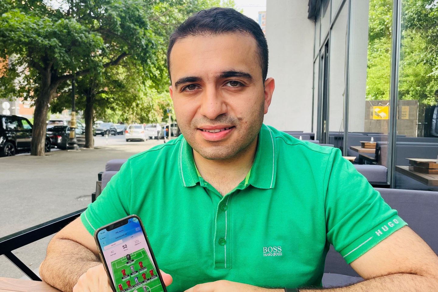 Ali Jahangirov with phone